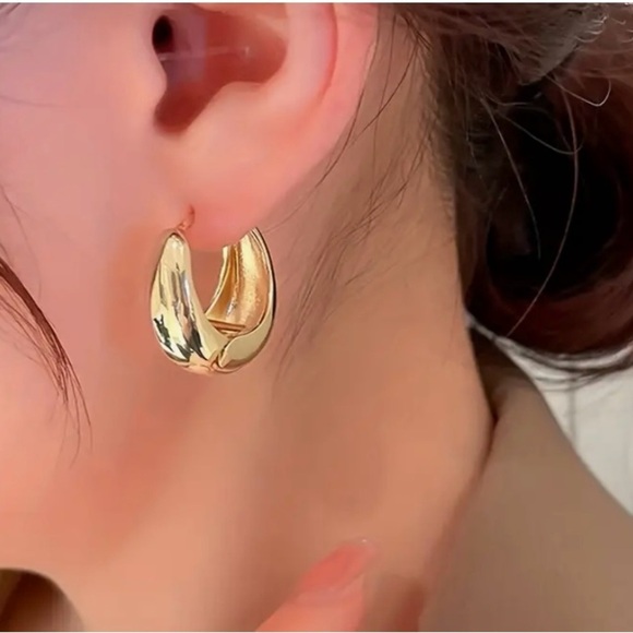 Chunky Hoop Earrings. New. - Picture 3 of 7